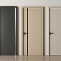 Modern Hinged Doors with Black Wooden and Beige Finishes and Handle Details