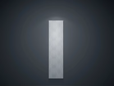 White Wall Panel with Wavy Texture on Grey Background in Modern Style 3d model