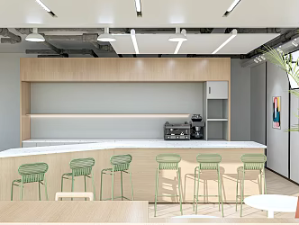 Modern Tea Room Company Rest Area Leisure Area Bar Chair Water Bar Counter Negotiation Area 3d model