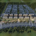 Aerial View Planning of Neatly Arranged Residential Buildings With Greenery and Roads