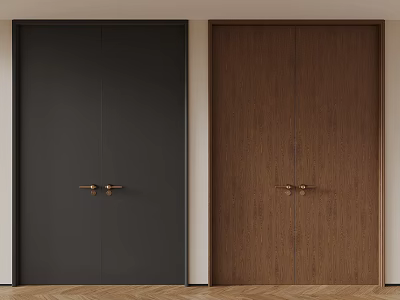 Middle style double door 3d model