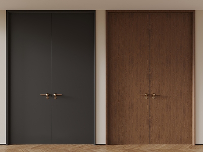 Middle style double door 3d model