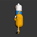 Cartoon Character Finn and Yellow Creature Jake Standing Together on Black Background