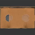 Orange Handmade Cardboard VR Headset With Folded Structure And Lens Holes