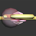 Magic Wand Featuring Pink Spherical Top Yellow Wing Decorations and Gradient Pink White Handle 3d model
