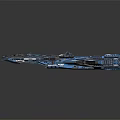 Futuristic Blue Sci Fi Spaceship With Intricate Metallic Structure And Detailed Design