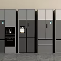 Modern Refrigerators And Freezers With Sleek Design And Multiple Styles 3d model