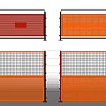 Variety Of Industrial Fencing With Colorful Frames And Mesh