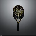Pickleball Paddle Featuring Black Handle And Yellow Spiral Pattern For Sports And Daily Living