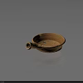 Antique Terracotta Vessel With Long Spout Cracks And Green Patina