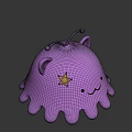 Cute Purple Game Movie Character With Cat Ears Octopus Tentacles And Yellow Star