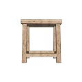 Simple Wooden Stool With Four Legs And Natural Light Wood Tone Design