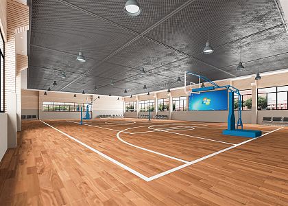 Modern Basketball Gymnasium Sports Stadium Basketball Rack Basketball Game Stadium 3d model