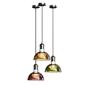 Colorful Glass Pendant Lights With Textured Shades And Silver Metallic Bases