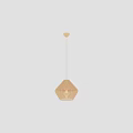 Elegant Brown Woven Diamond Shaped Chandelier With Modern Textured Design