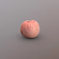 Fresh Juicy Ripe Peach with Pink and Red Stripes Isolated on Gray Background