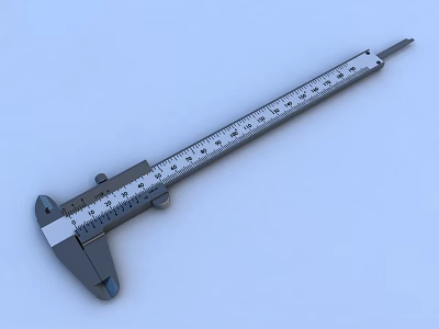 Stainless Steel Vernier Caliper With Clear Metric Scale For Precise Measurement Tasks 3d model