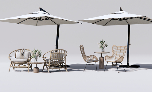 Modern Outdoor Table and Chair Outdoor Leisure Table and Chair 3d model