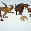 Prehistoric Reptiles Featuring Various Dinosaur Species Such As T-Rex Triceratops And Stegosaurus