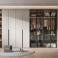 Modern Wardrobe Design With Glass Doors Hanging Space And Storage Compartments