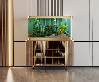 Modern Fish Tank Glass Fish Tank Aquarium Display Cabinet Side Cabinet 3d model