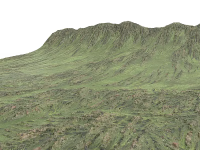 Natural Garden Landscape With Rolling Green Terrain And Lush Grass Vegetation 3d model