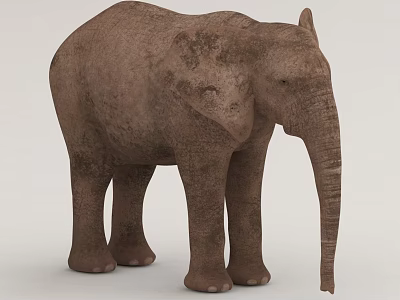 Realistic 3D Model Of A Standing Elephant With Textured Skin 3d model