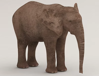 Realistic 3D Model Of A Standing Elephant With Textured Skin 3d model Realistic 3D Model Of A Standing Elephant With Textured Skin 3d model