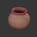Handmade Rustic Clay Pot With Brown Color And Round Shape
