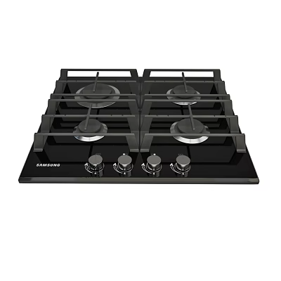 Samsung Gas Stove Cooktop With Four Burners And Black Surface For Kitchen Use 3d model