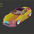 Yellow Sports Car With Streamlined Body Black Roof And Sporty Wheels Design