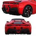 Red Sports Car Front And Rear View Design 3d model
