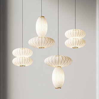 New Chinese Chandelier Lantern Chandelier 3d model