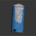 Blue Cylindrical Household Spray Can With White Cap And Warning Labels