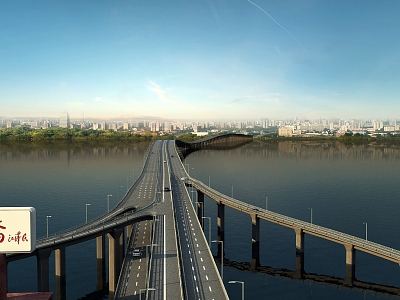 Modern Bridge Jimei Bridge 3d model