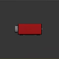 Red And Black Electronic Audio Device With Control Knobs And Input Ports