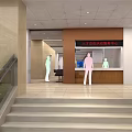 Front Desk Reception in Nanchang Economic Development Zone Talent Building With Modern Welcome Backdrop And Green Plant