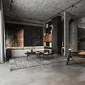 Modern Luxury Living Room Interior With Wooden Furniture Metal Chandelier And Art Decor