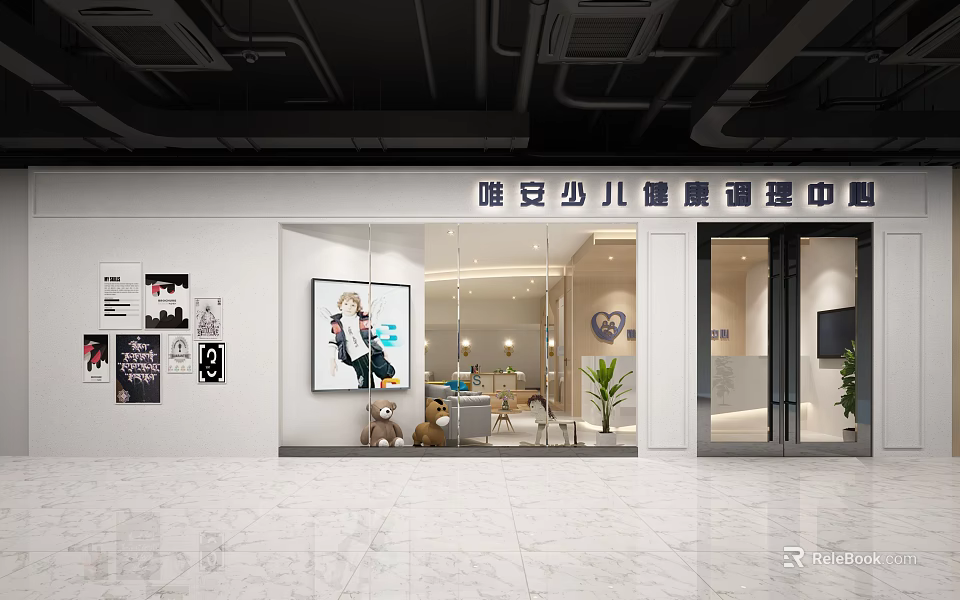 Children Beauty Hairdressing Wellness Center Interior Design With Kids Friendly Services 3d model 