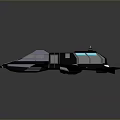 Futuristic Spaceship Design With Sleek Black Structure And Illuminated Blue Accents