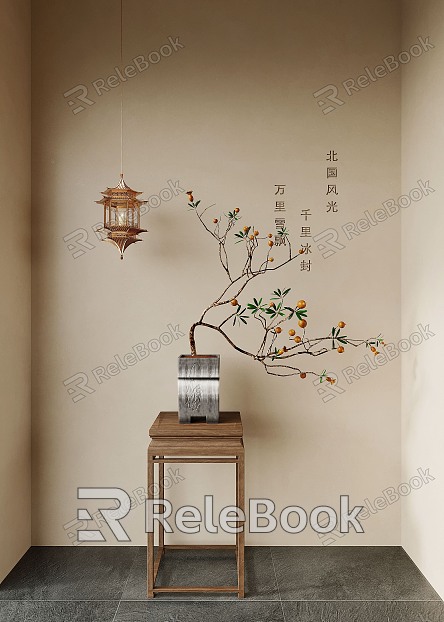 New Chinese Bonsai Ancient Building Chandelier model