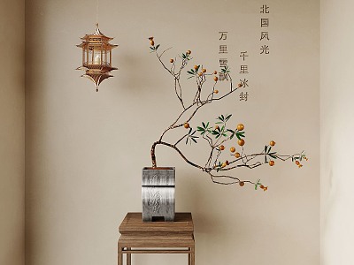 New Chinese Bonsai Ancient Building Chandelier model