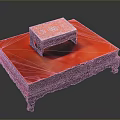 Red Lacquered Storage Boxes Stacked With Golden Decorative Patterns And Traditional Design