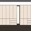 Modern Minimalist Wardrobe Design With White Cabinet Doors Wooden Floor And Open Compartment