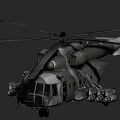 Large Transport Helicopter With Multiple Rotors Green White Fuselage Windows And Landing Gear
