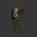 Marine Brown Crab With Large Claws Long Legs And Detailed Exoskeleton