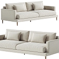 Double Sofa Fabric Double Sofa Casual Sofa Nordic Sofa 3d model