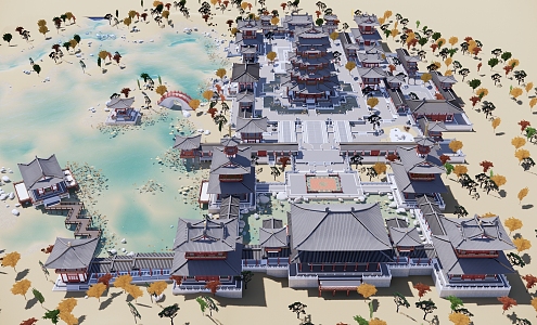 Ancient Chinese Palace Chinese Architecture Double Eaves Double Eaves Main Hall 3d model