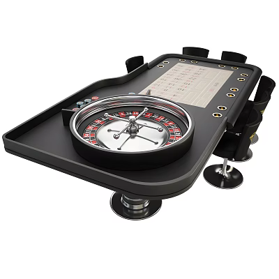 Casino Style Entertainment Table With Roulette Wheel And Chairs 3d model Casino Style Entertainment Table With Roulette Wheel And Chairs 3d model