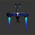 Futuristic Circular Flying Vehicle With Blue Glowing Thrusters And Streamlined Design